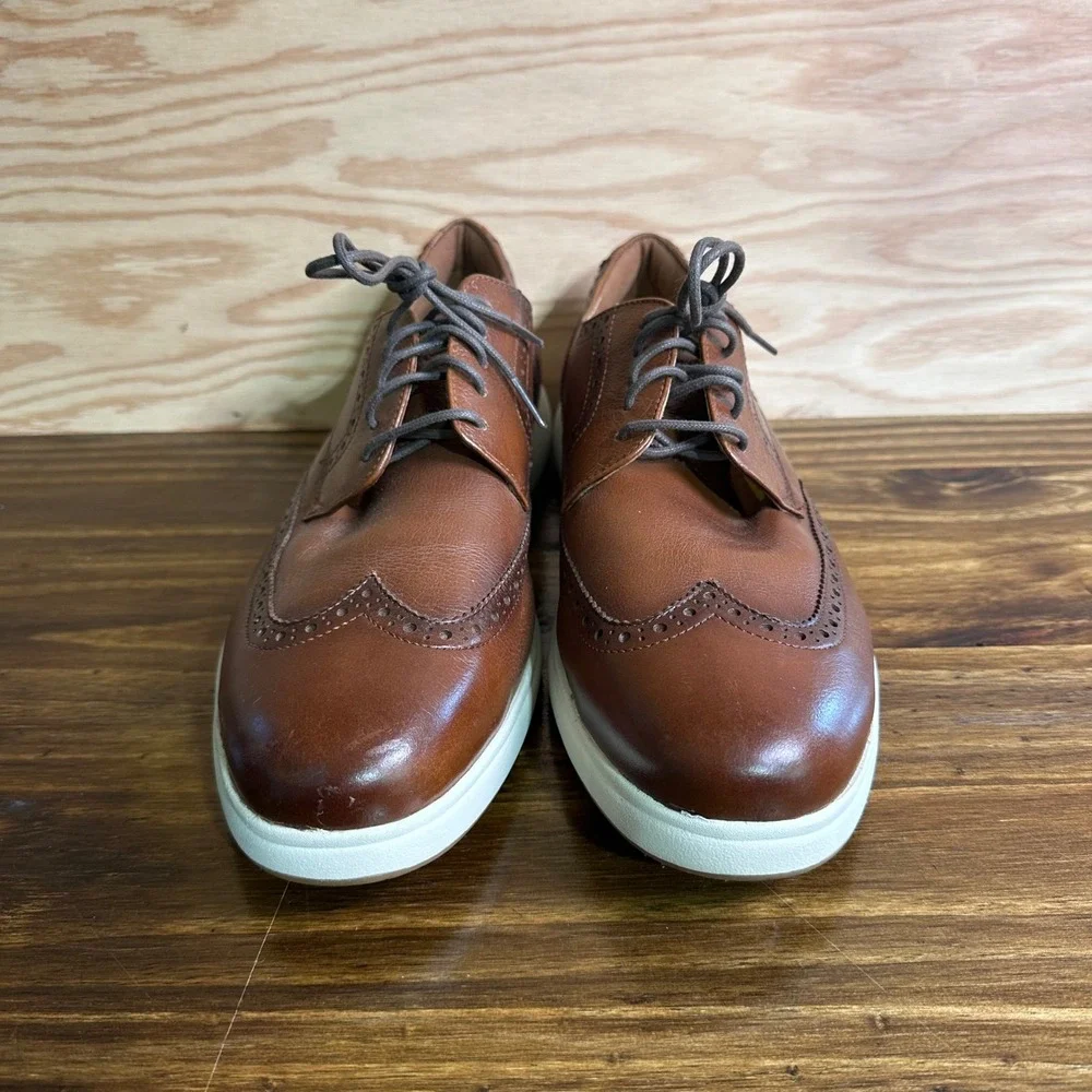 Florsheim Wingtip Oxford Safety Toe Work Shoes Men's 10EEE Brown Leather FS2623
